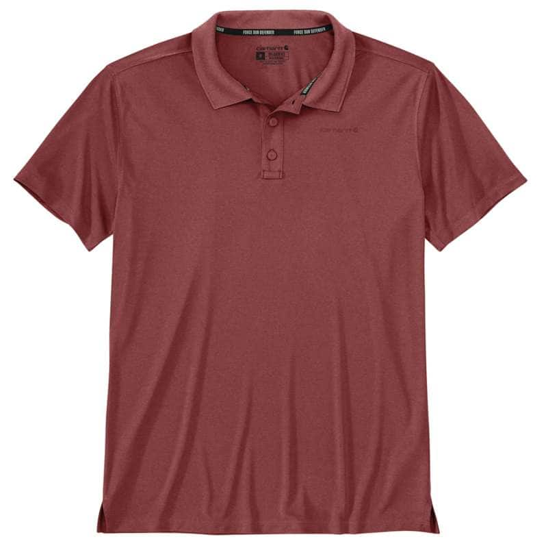 Carhartt  Crimson Moss Heather Force Sun Defender™ Relaxed Fit Lightweight Short-Sleeve Polo