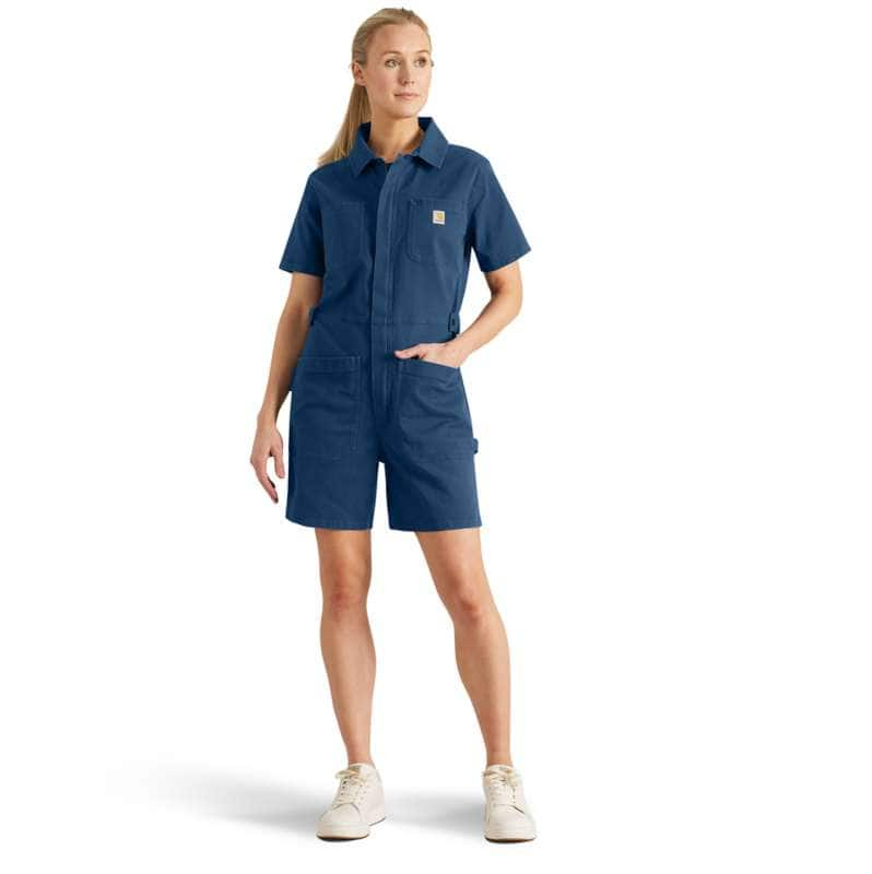 Carhartt  Deep Ocean Women's TENCEL™ Fiber Series Relaxed Fit Twill Short-Sleeve Shortall