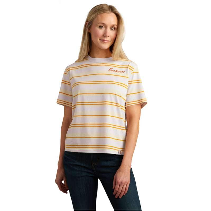 Carhartt  Fresh Lavender Stripe Women's TENCEL™ Fiber Series Loose Fit Short-Sleeve Striped T-Shirt