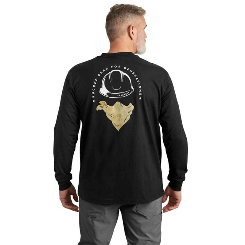 Carhartt  Black Flame Resistant Carhartt Force® Loose Fit Long-Sleeve Lightweight Camo Bandana Graphic T-Shirt