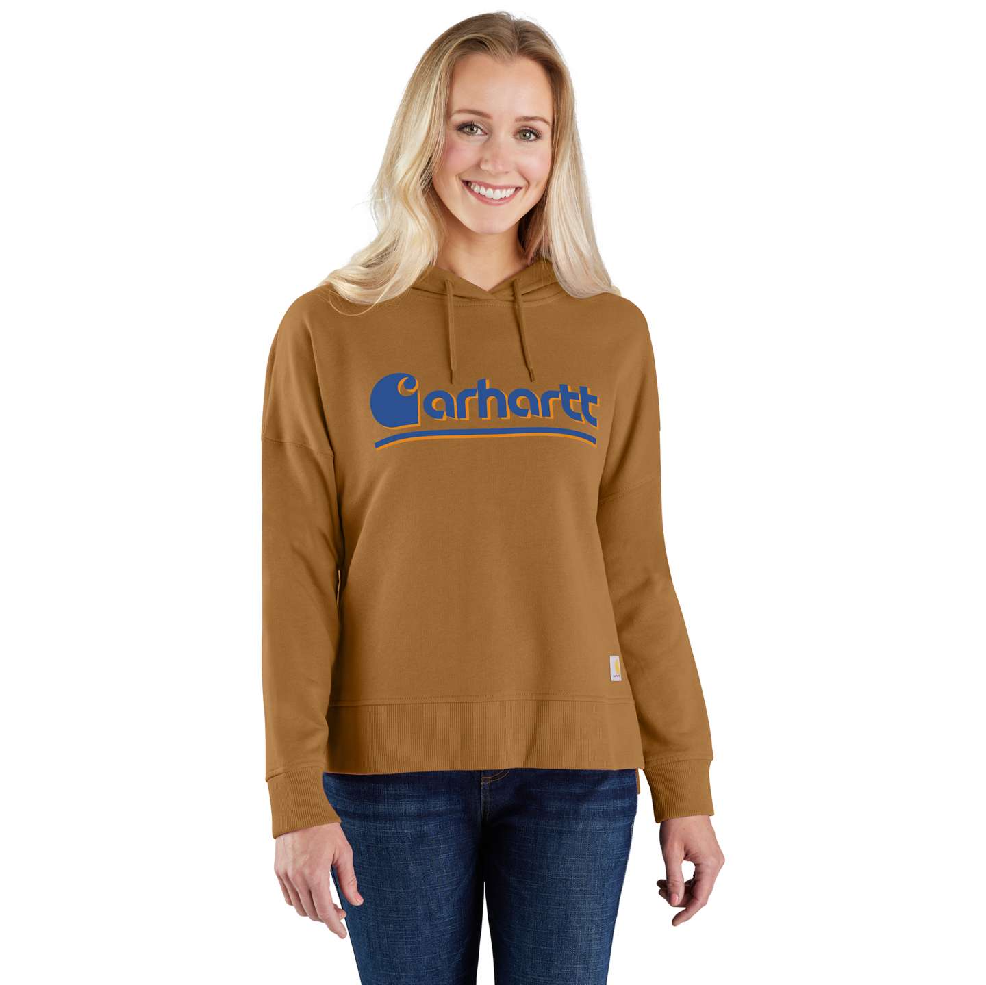 Женское худи Carhartt Tencel™ Fiber Series Loose Fit Graphic Hooded, цвет: Коричневый — фото 1