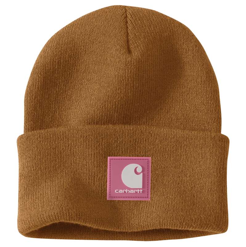 Carhartt  Carhartt Brown Knit Rubber Patch Beanie