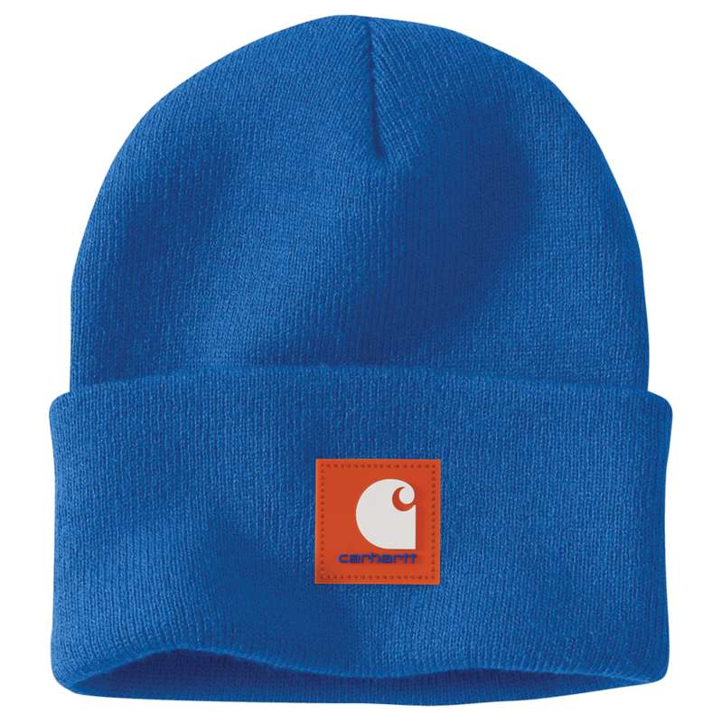 Carhartt  Beacon Blue Knit Rubber Patch Beanie