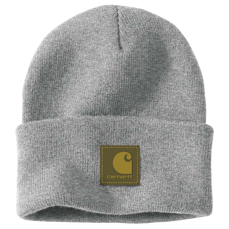 Carhartt  Heather Gray Knit Rubber Patch Beanie