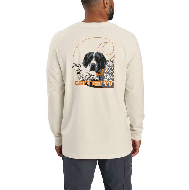 Carhartt  Malt Loose Fit Heavyweight Long-Sleeve Pocket Dog Graphic T-Shirt