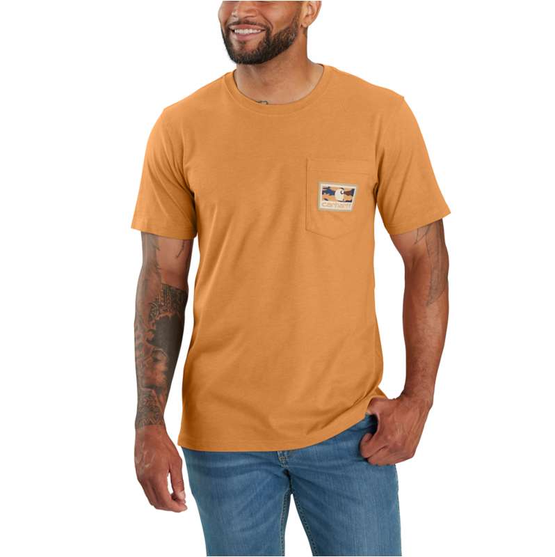 Carhartt  Hickory Nut Heather Relaxed Fit Lightweight Short-Sleeve Camo Graphic T-Shirt