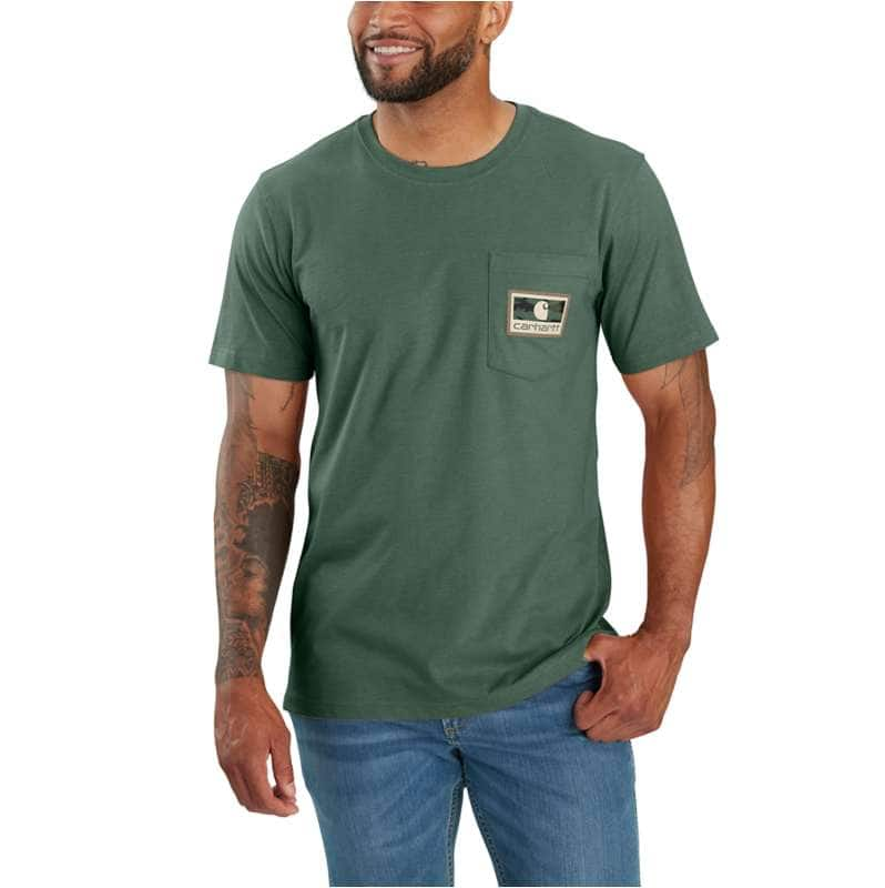 Carhartt  Frosted Balsam Heather Relaxed Fit Lightweight Short-Sleeve Camo Graphic T-Shirt