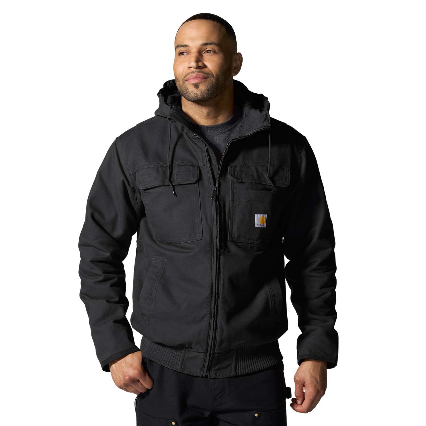 Мужская куртка Carhartt Bartlett Active Jac из вощёного хлопка, цвет: Чёрный — фото 1