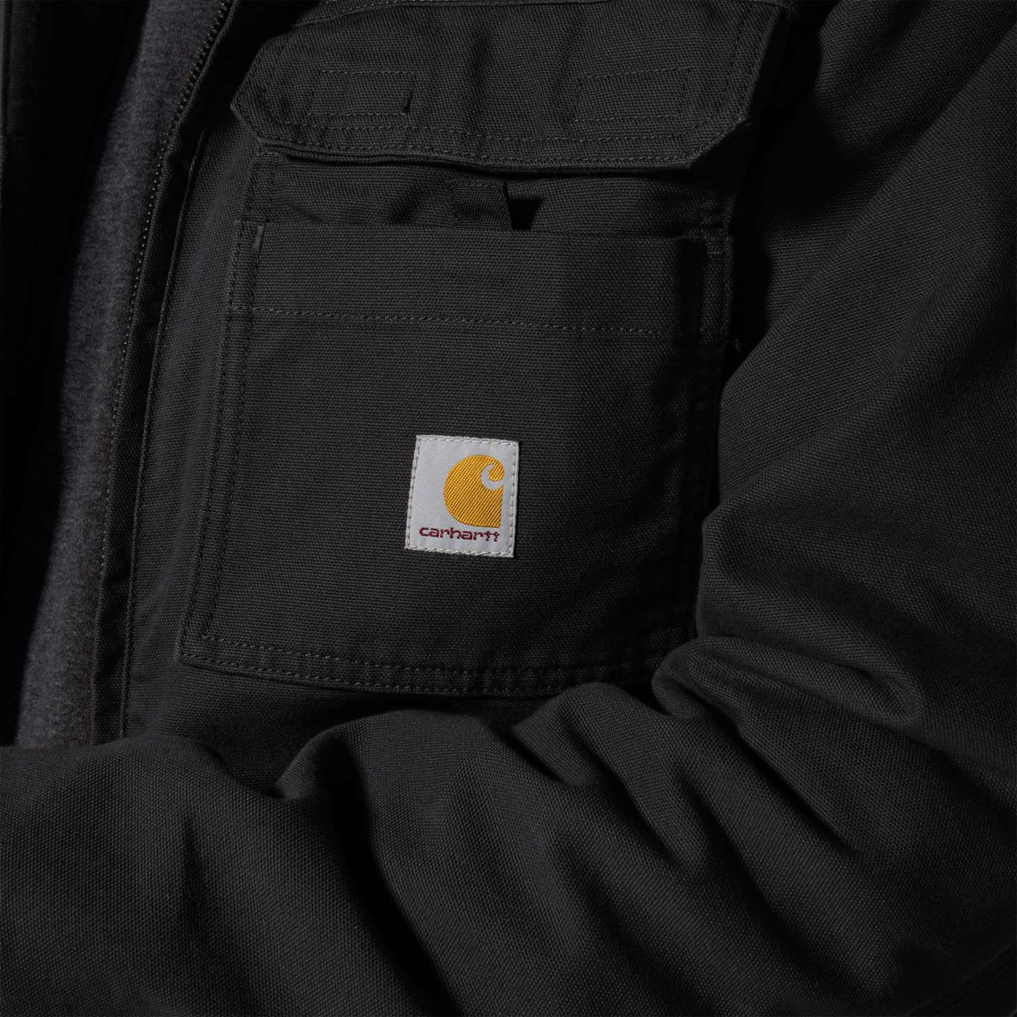 Мужская куртка Carhartt Bartlett Active Jac из вощёного хлопка, цвет: Чёрный — фото 5