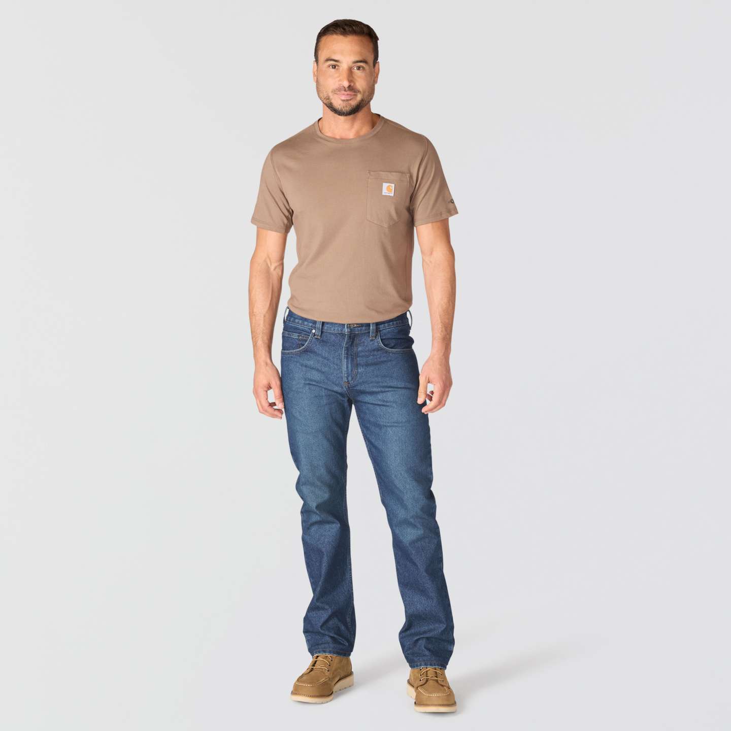 Мужские джинсы Carhartt Slim Straight Rugged Flex® Jean, цвет: Forge — фото 4