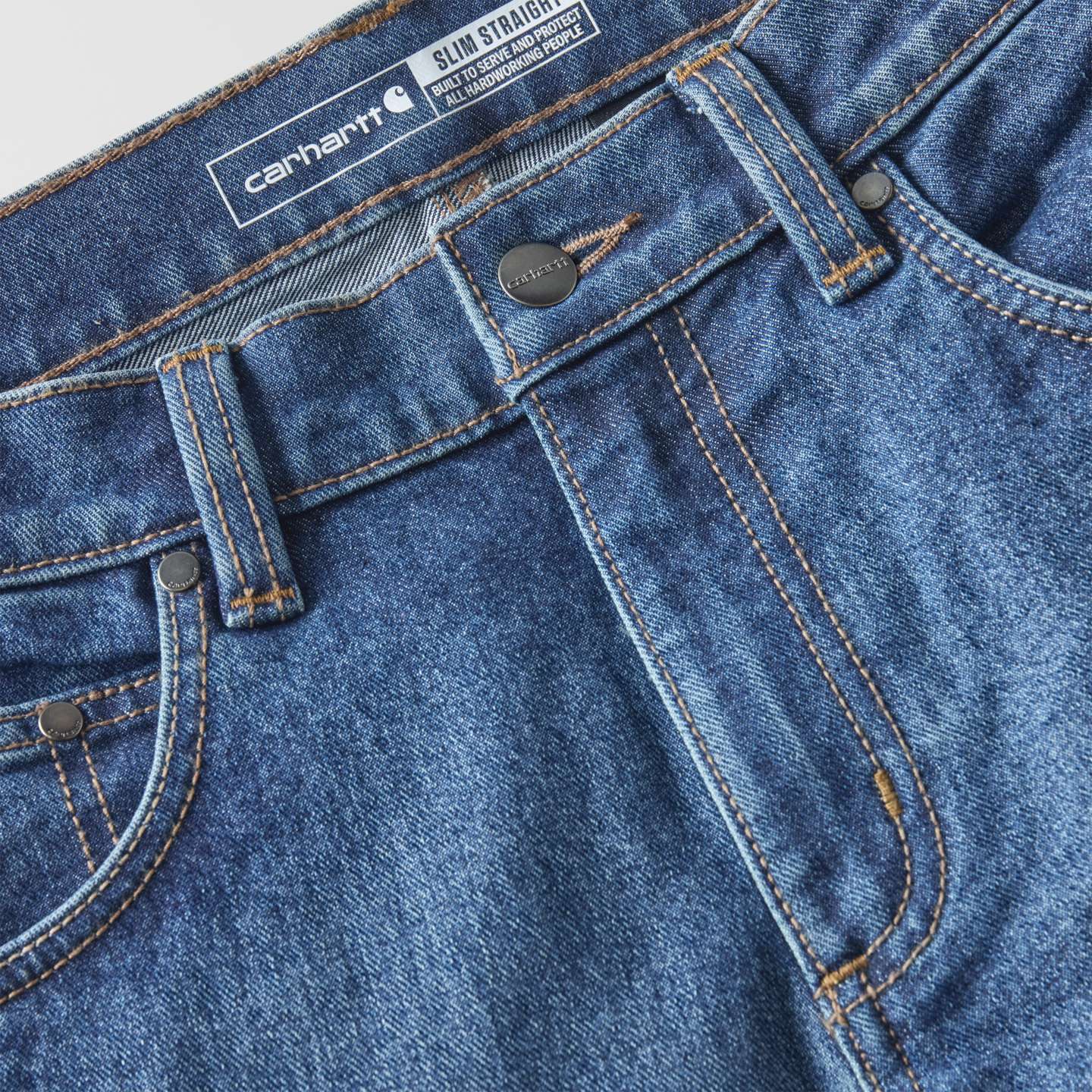 Мужские джинсы Carhartt Slim Straight Rugged Flex® Jean, цвет: Forge — фото 9