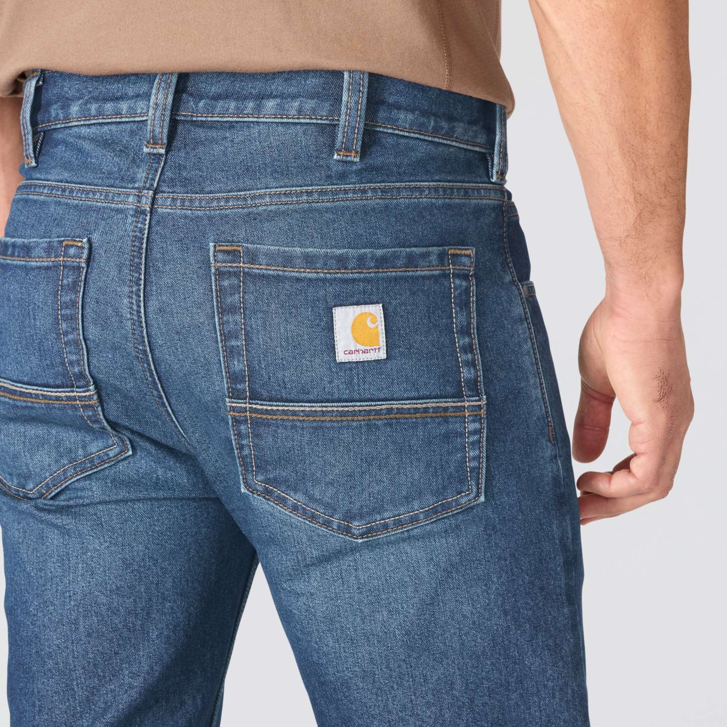 Мужские джинсы Carhartt Slim Straight Rugged Flex® Jean, цвет: Forge — фото 5