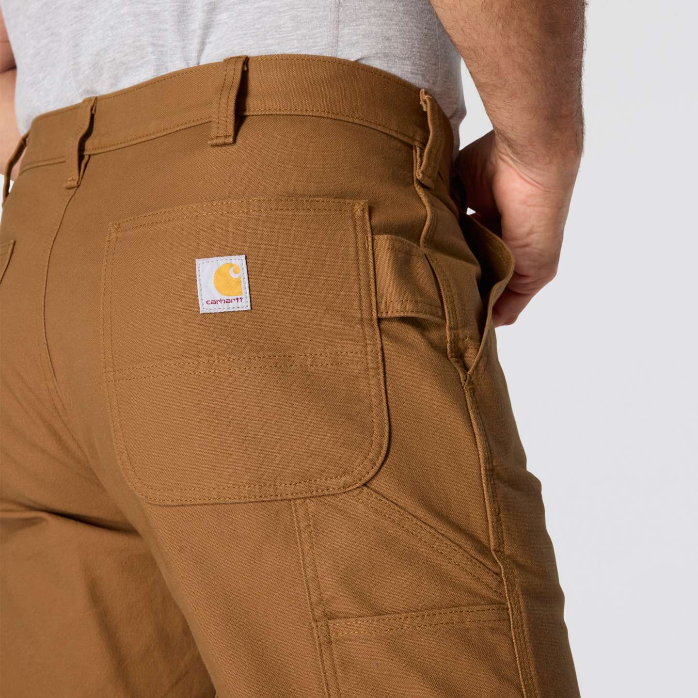 Мужские брюки Carhartt Loose Straight Rugged Flex™ Duck Dungaree, цвет: Коричневый — фото 4