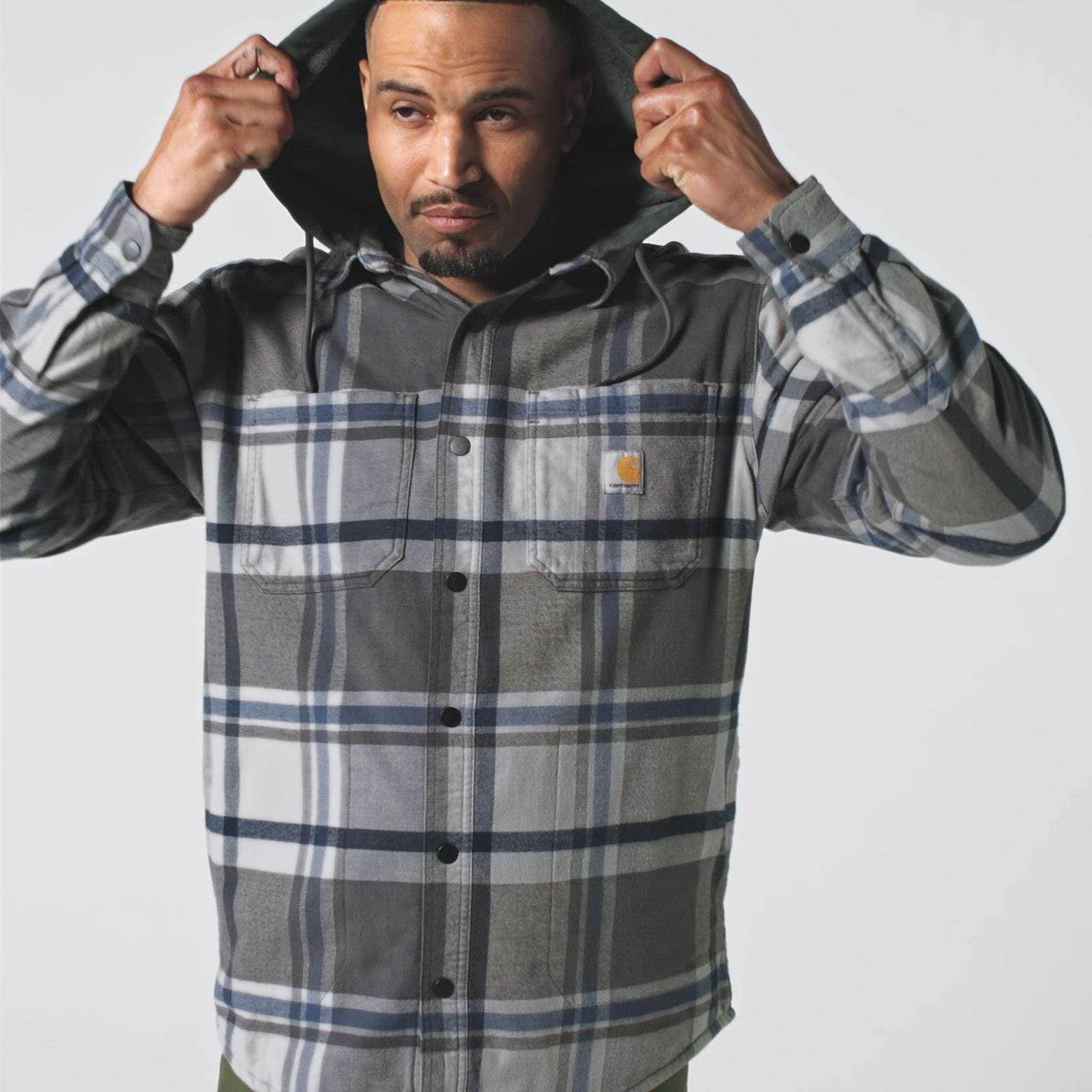 Additional thumbnail 2 of Rugged Flex® Relaxed Fit Flannel Fleece Lined Hooded Shirt Jac