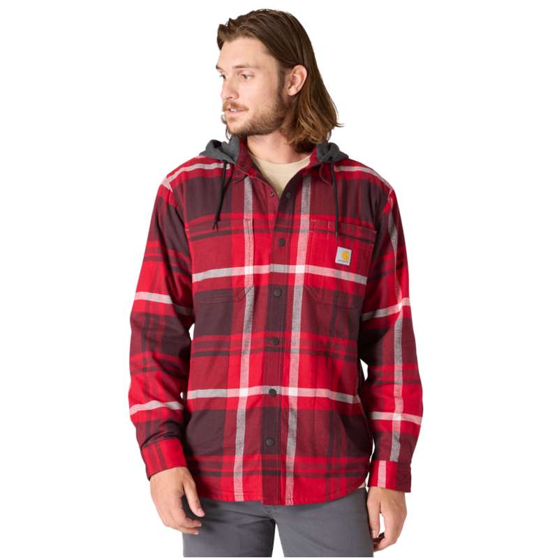 Carhartt  Industry Red Hamilton Relaxed Plaid Shirt Jac