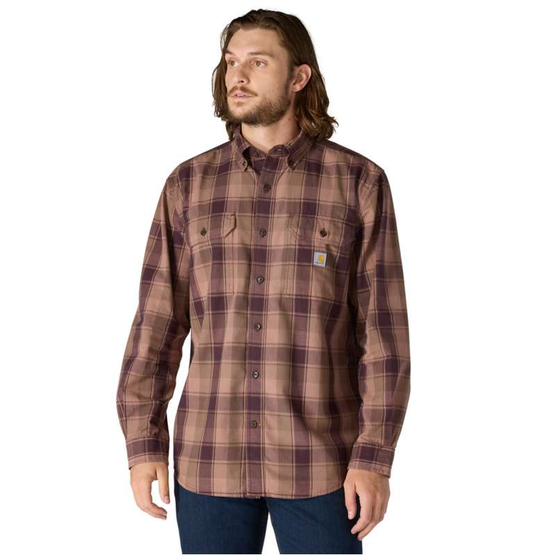 Carhartt  Sepia Loose Fit Midweight Chambray Long-Sleeve Plaid Shirt