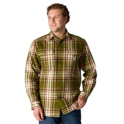 Мужские рубашки Carhartt Loose Fit Heavyweight Flannel Long-Sleeve Plaid Shirt