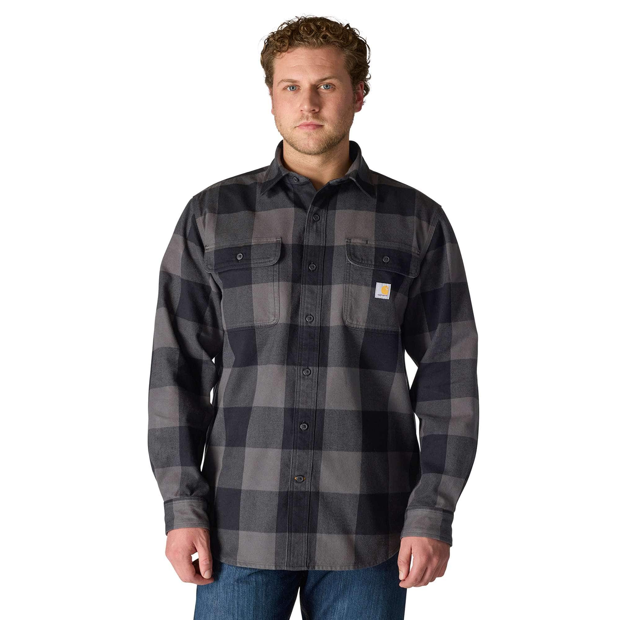 Additional thumbnail 1 of Loose Fit Heavyweight Flannel Long-Sleeve Plaid Shirt