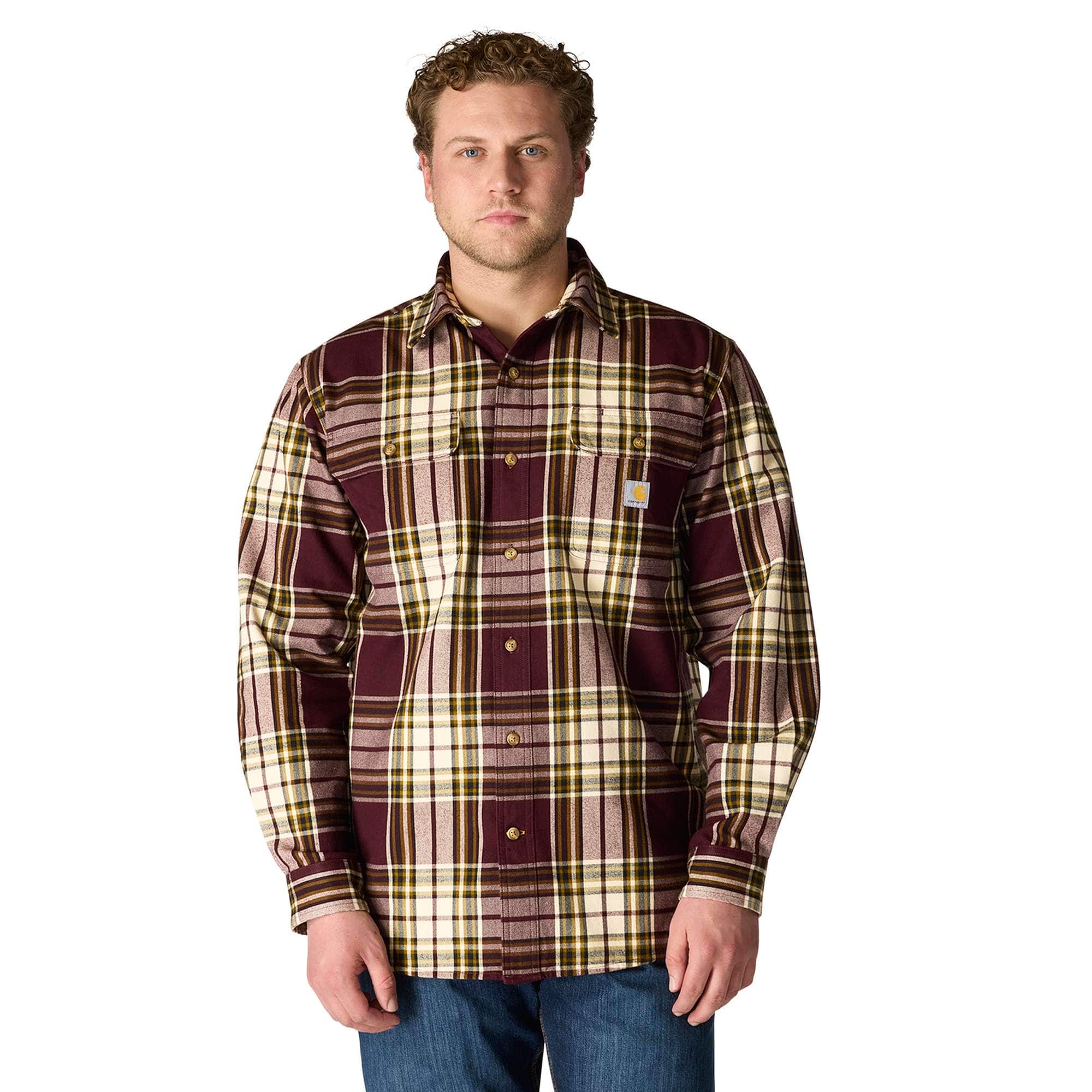 Additional thumbnail 1 of Loose Fit Heavyweight Flannel Long-Sleeve Plaid Shirt