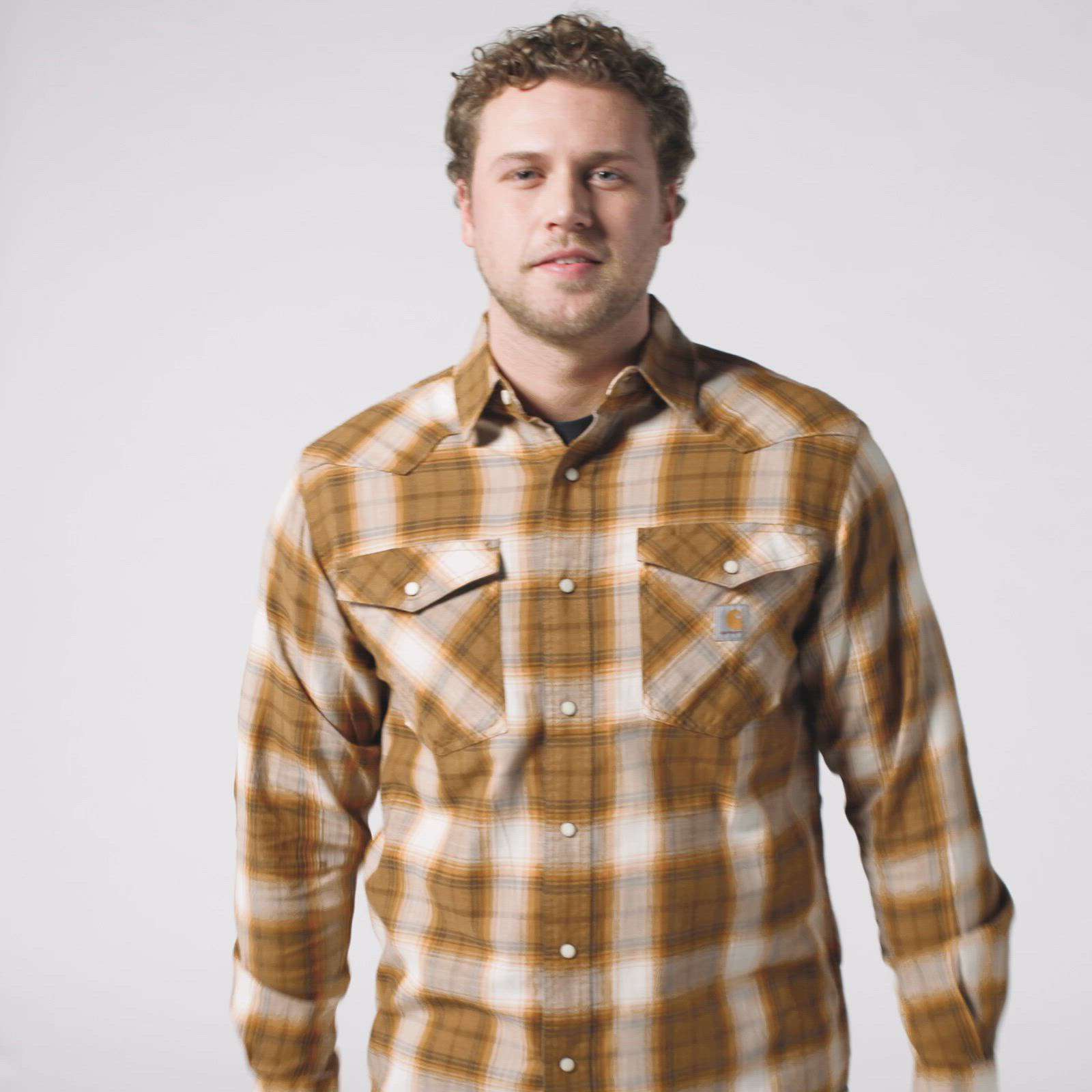 Additional thumbnail 2 of Montana Rugged Flex™ Relaxed Fit Lightweight Long-Sleeve Snap-Front Plaid Shirt