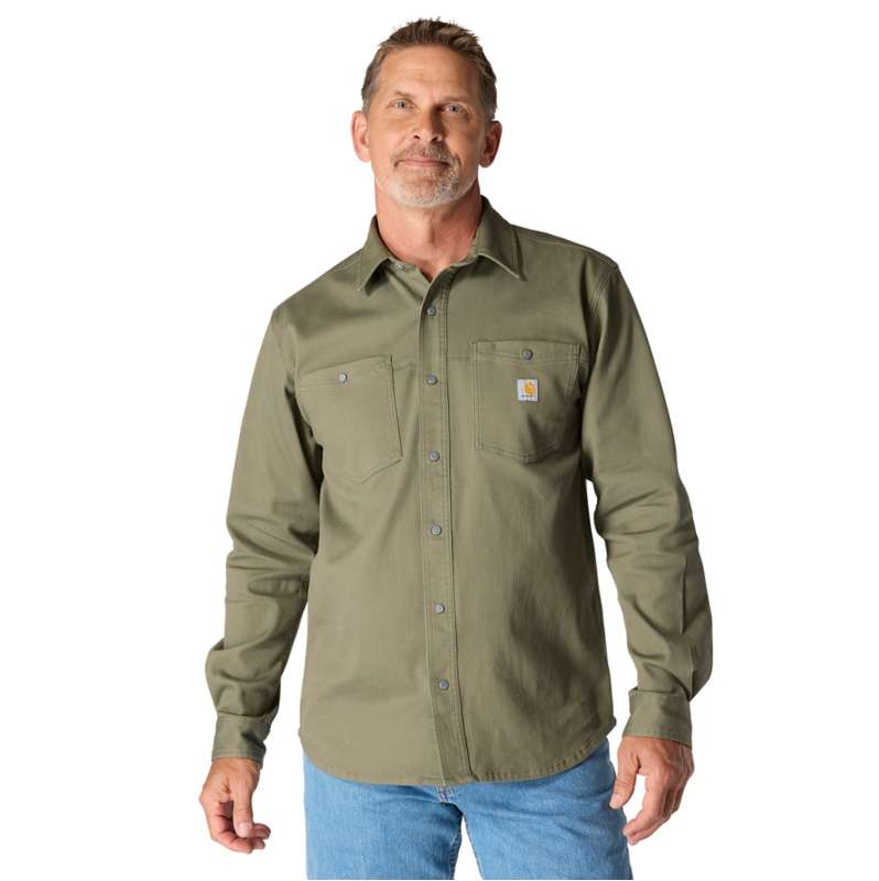 Carhartt  Dusty Olive Montana Rugged Flex™ Relaxed Fit Corduroy Long-Sleeve Shirt