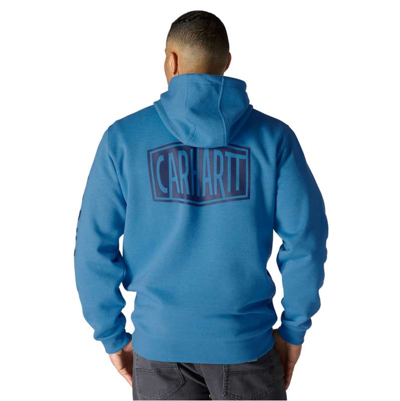 Carhartt  Horizon Blue Heather Rain Defender® Loose Fit Midweight Logo Graphic Sweatshirt