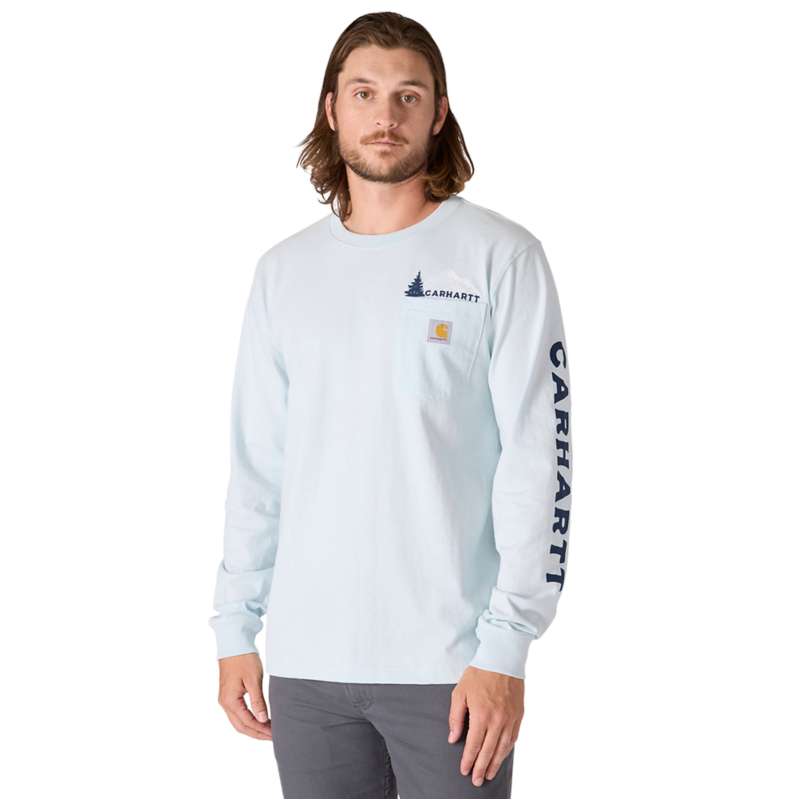 Carhartt  Early Fog Relaxed Fit Heavyweight Long-Sleeve Pocket Mountain Graphic T-Shirt