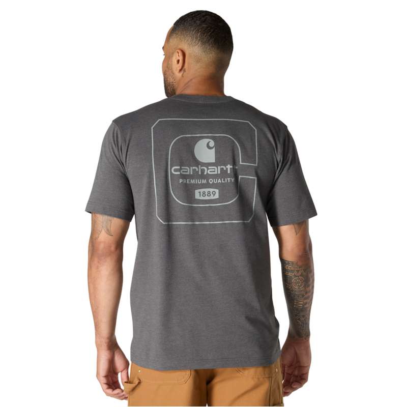 Carhartt  Carbon Heather Relaxed Fit Lightweight Short-Sleeve Pocket Quality Graphic T-Shirt