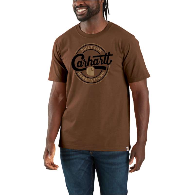 Carhartt  Red Duck Heather Relaxed Fit Lightweight Short-Sleeve Script Graphic T-Shirt