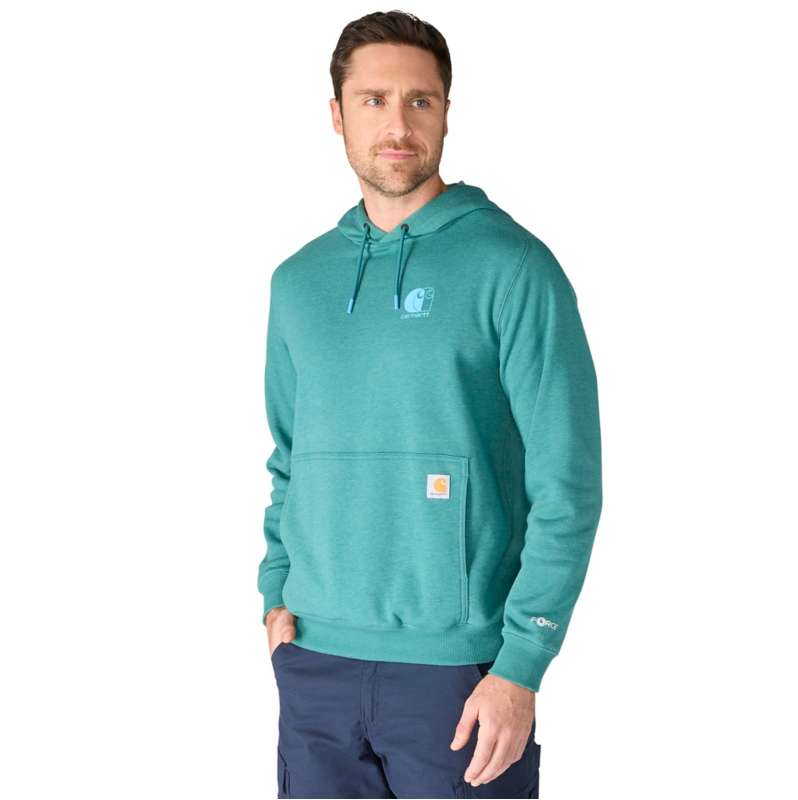 Carhartt  Transformative Teal Heather Force Logo Sweatshirt