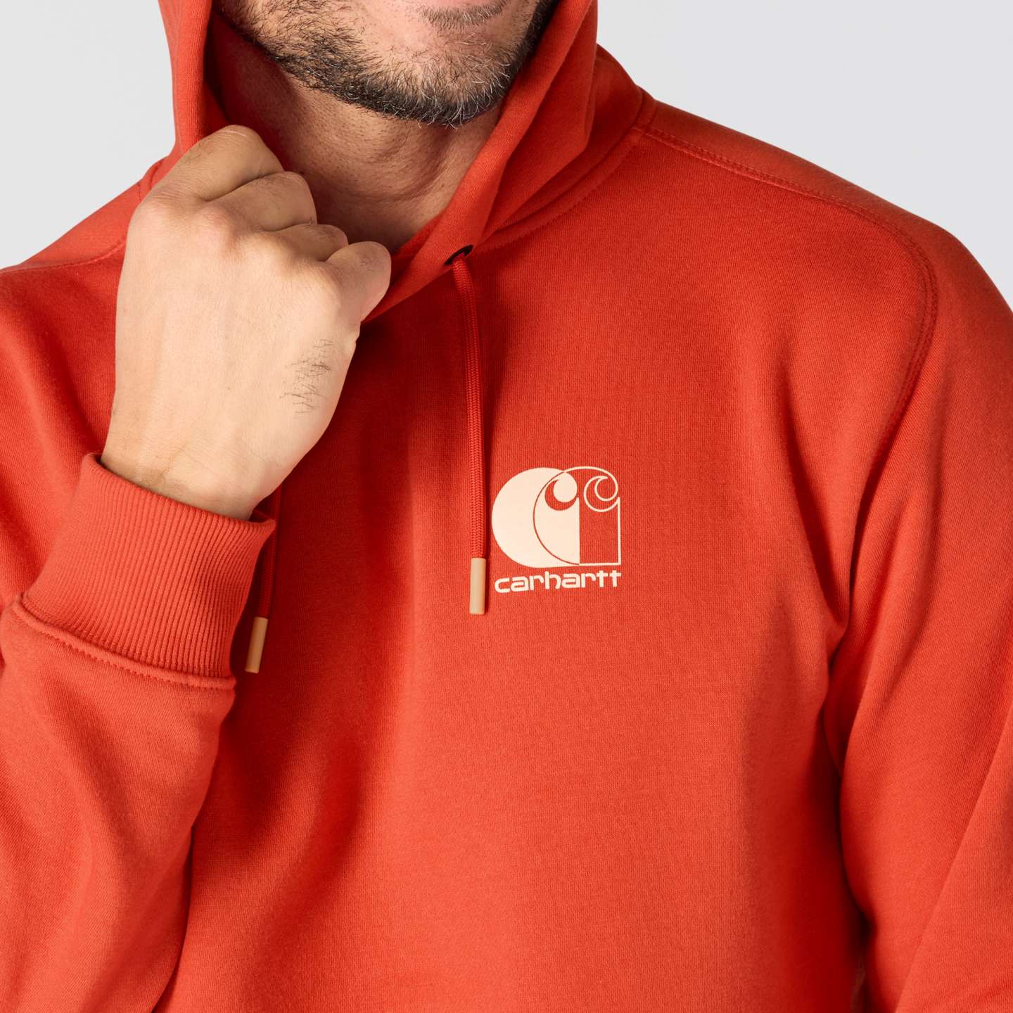 Мужская толстовка Carhartt Force Logo, цвет: Красный — фото 3