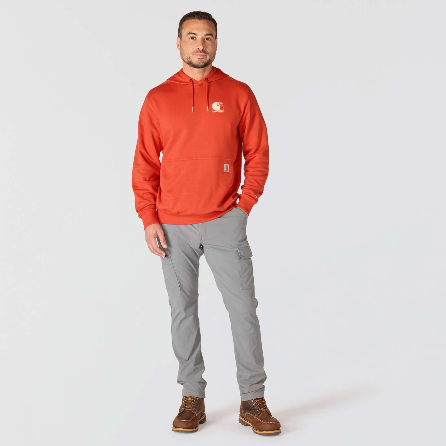 Мужская толстовка Carhartt Force Logo, цвет: Красный — фото 4