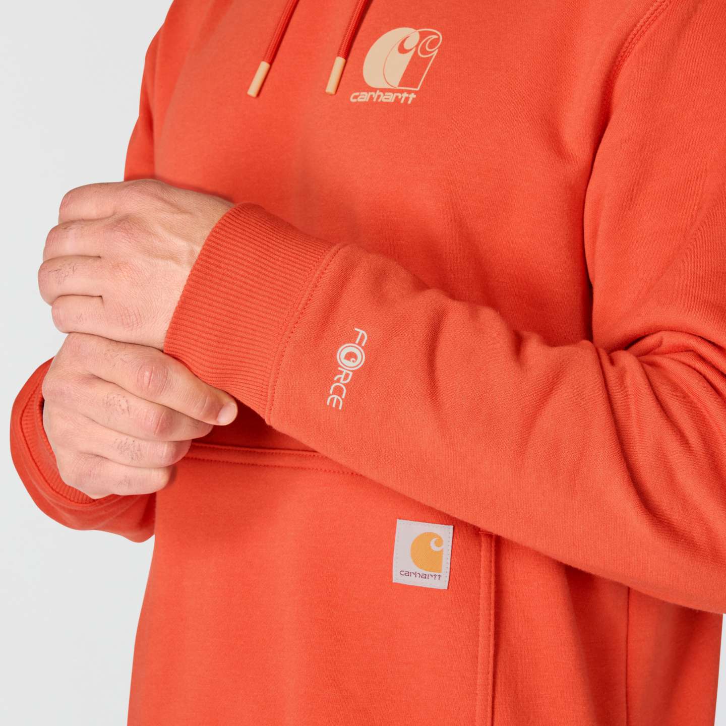 Мужская толстовка Carhartt Force Logo, цвет: Красный — фото 7