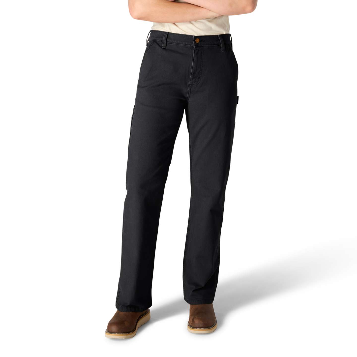 Женские брюки Carhartt The Carpenter Canvas Pant, цвет: Чёрный — фото 1
