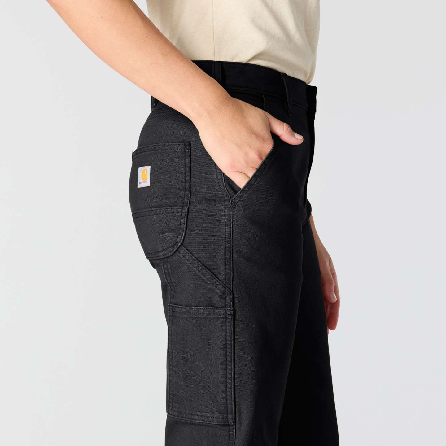 Женские брюки Carhartt The Carpenter Canvas Pant, цвет: Чёрный — фото 6