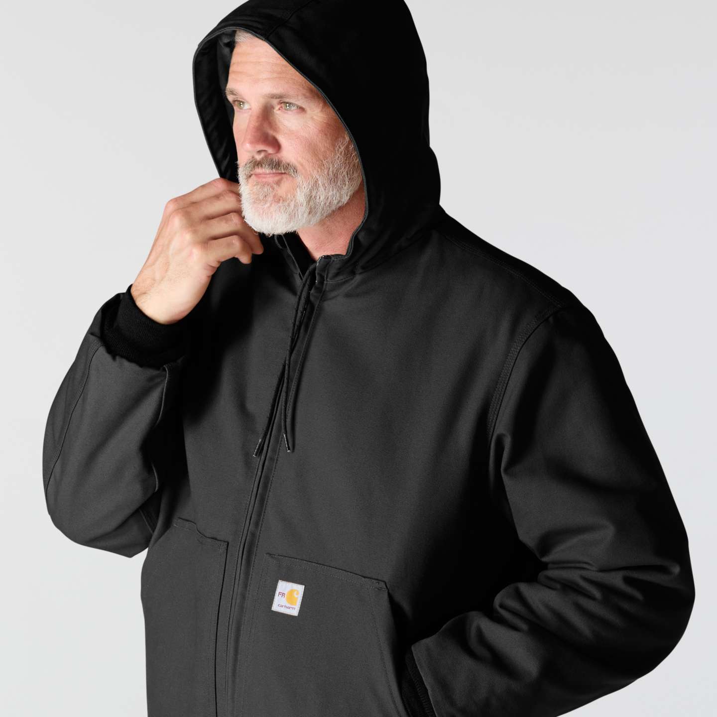 Мужская огнестойкая куртка Carhartt FR Duck Active Jac, цвет: Чёрный — фото 3