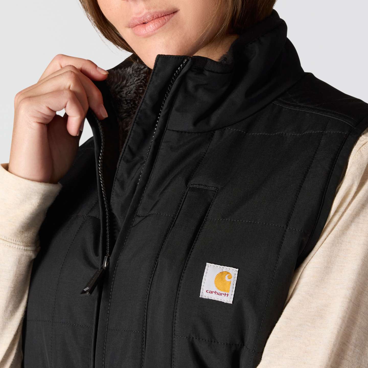 Женский жилет Carhartt Rockford Mock Neck Vest, цвет: Чёрный — фото 3
