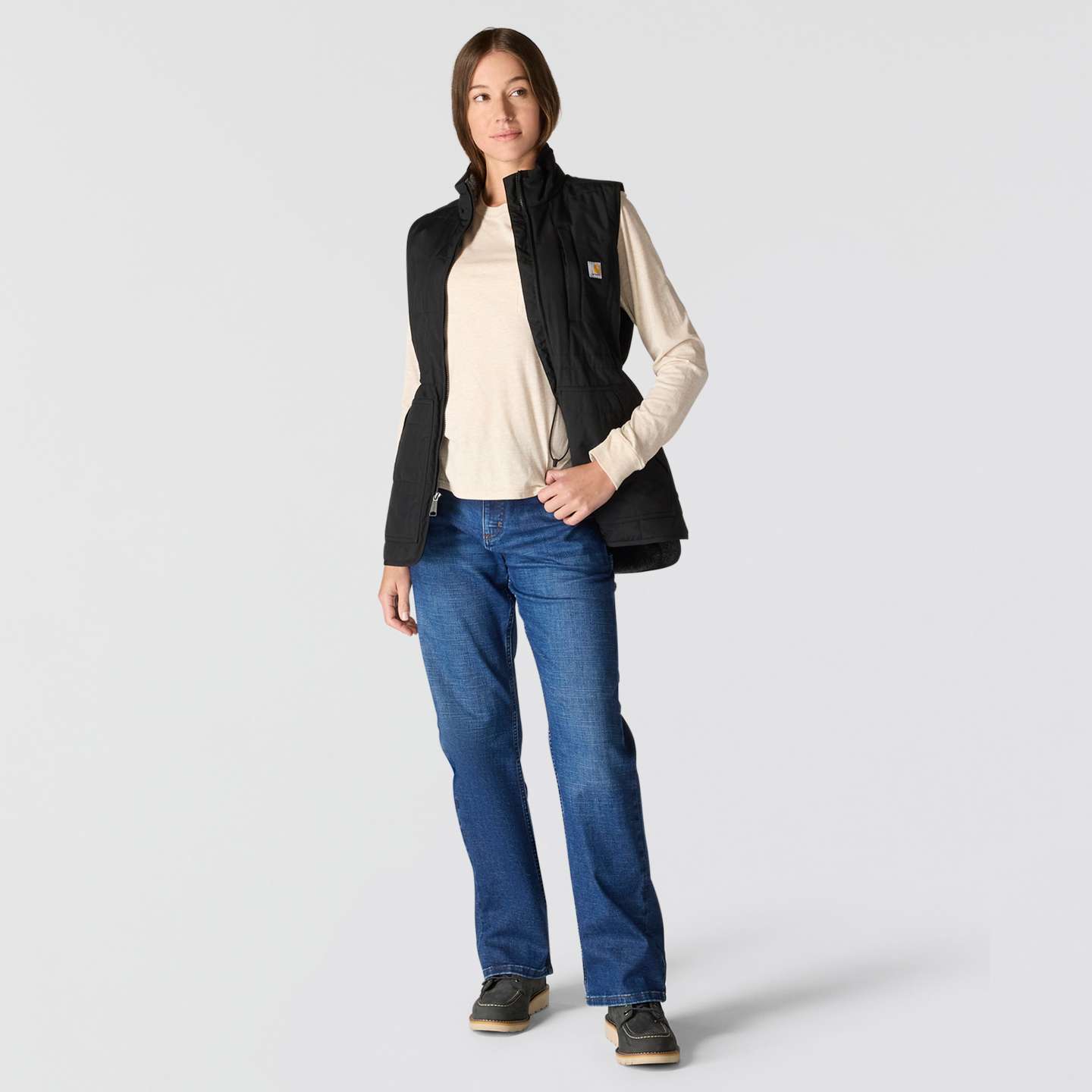 Женский жилет Carhartt Rockford Mock Neck Vest, цвет: Чёрный — фото 4