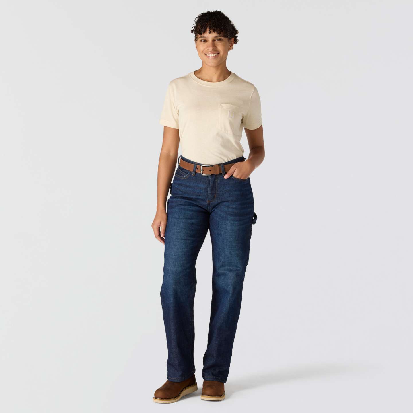 Женские джинсы Carhartt Carpenter Lined Jean, цвет: Downpour — фото 4