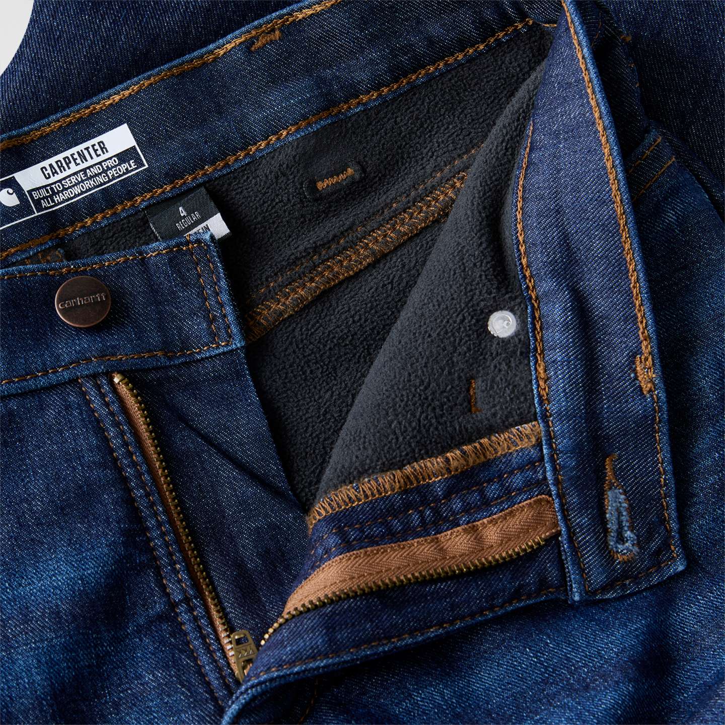 Женские джинсы Carhartt Carpenter Lined Jean, цвет: Downpour — фото 7