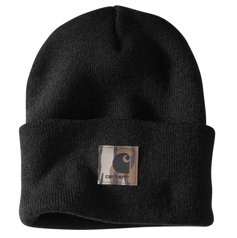 Carhartt  Black Camo Bottomlands Patch Beanie