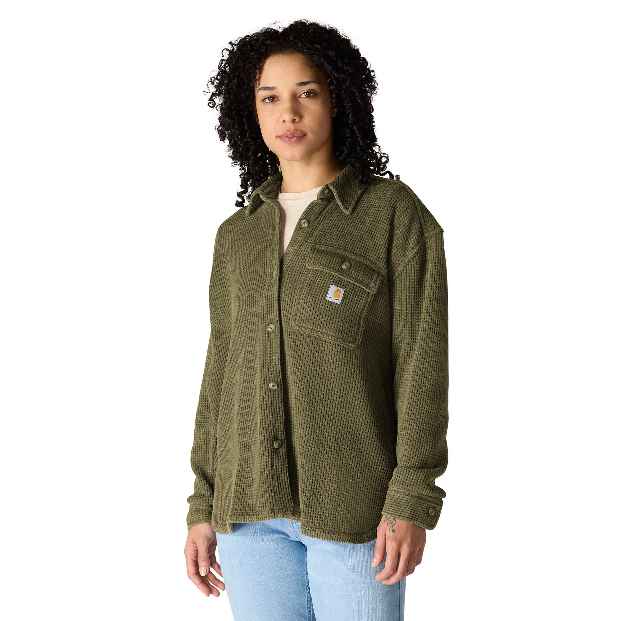 Additional thumbnail 1 of Women's Oversized-Fit Heavyweight Waffle Knit Shirt