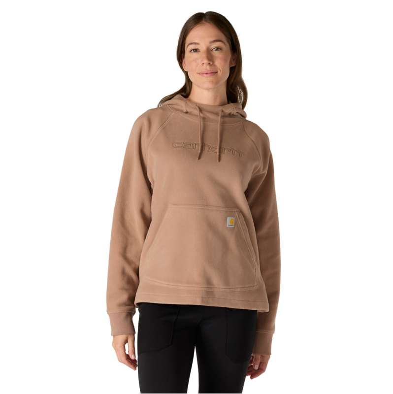 Carhartt  Soft Sepia Women's Carhartt Force® Oversized-Fit Fleece Hooded Sweatshirt