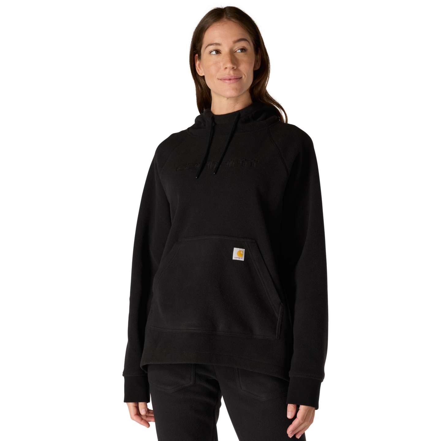 Женское худи Carhartt Force® Oversized-Fit Fleece Hooded, цвет: Чёрный — фото 1
