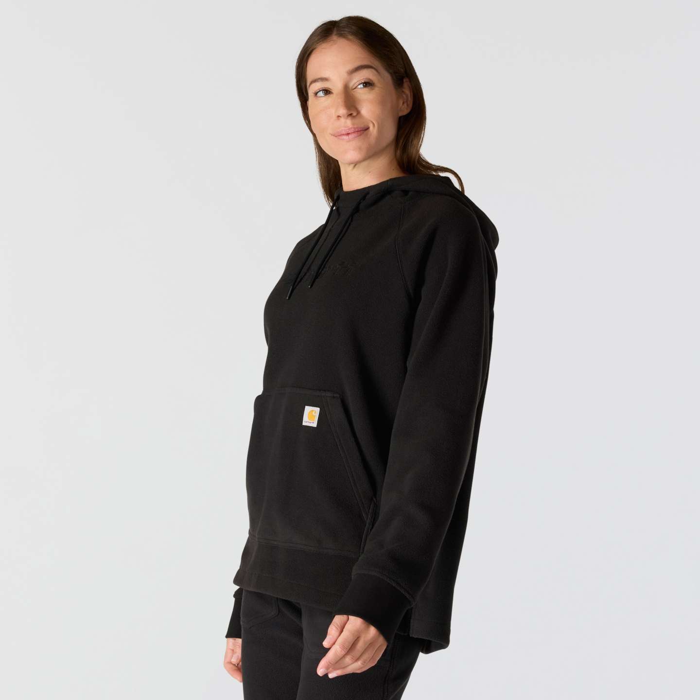 Женское худи Carhartt Force® Oversized-Fit Fleece Hooded, цвет: Чёрный — фото 2