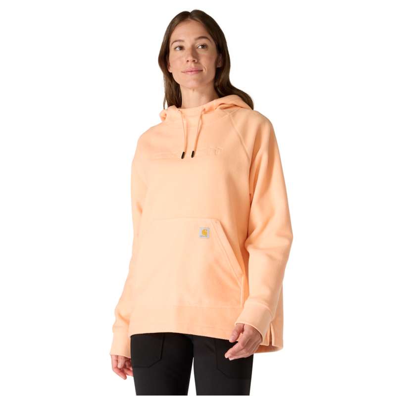 Carhartt  Rosewater Heather Women's Carhartt Force® Oversized-Fit Fleece Hooded Sweatshirt