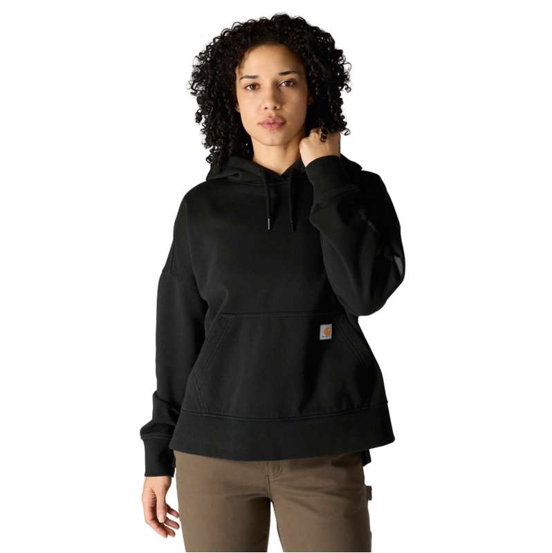 Carhartt  Black Women's Oversized-Fit Midweight Hooded Heart Graphic Sweatshirt