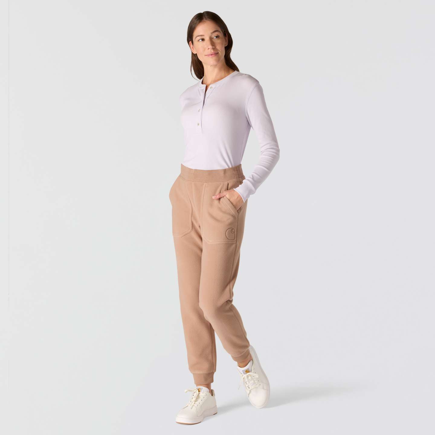 Женские брюки Carhartt Force® Relaxed Fit Fleece Graphic Sweatpant, цвет: Мягкий сепия — фото 4