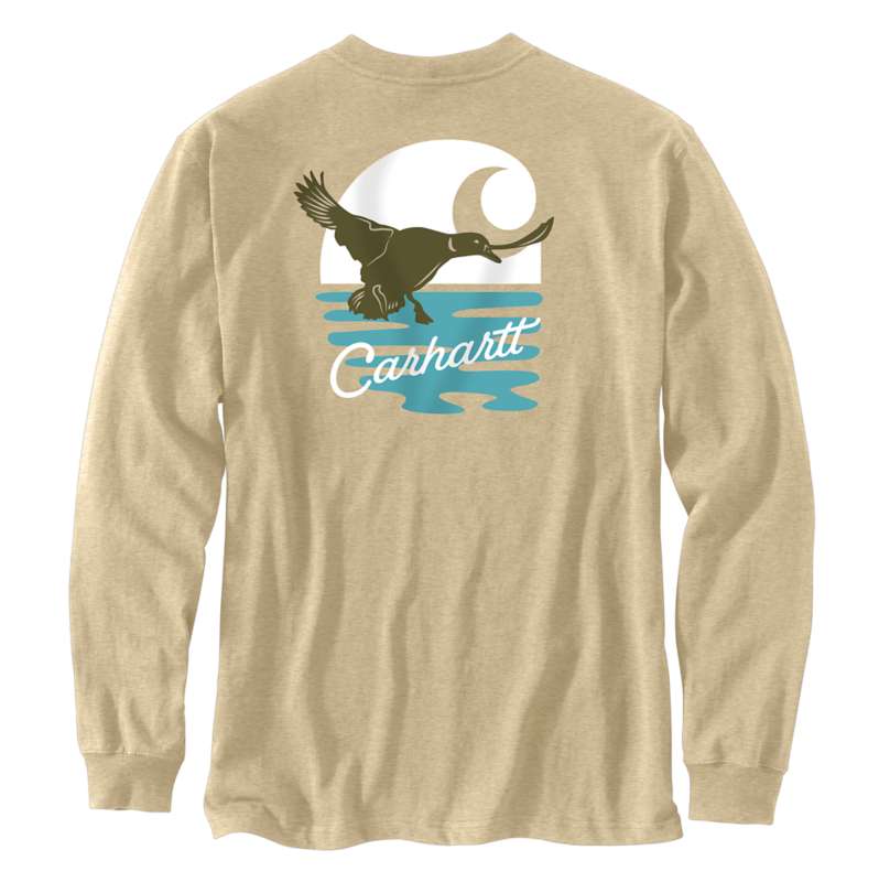 Carhartt  Beach Heather Loose Fit Heavyweight Long-Sleeve Pocket Duck Graphic T-Shirt