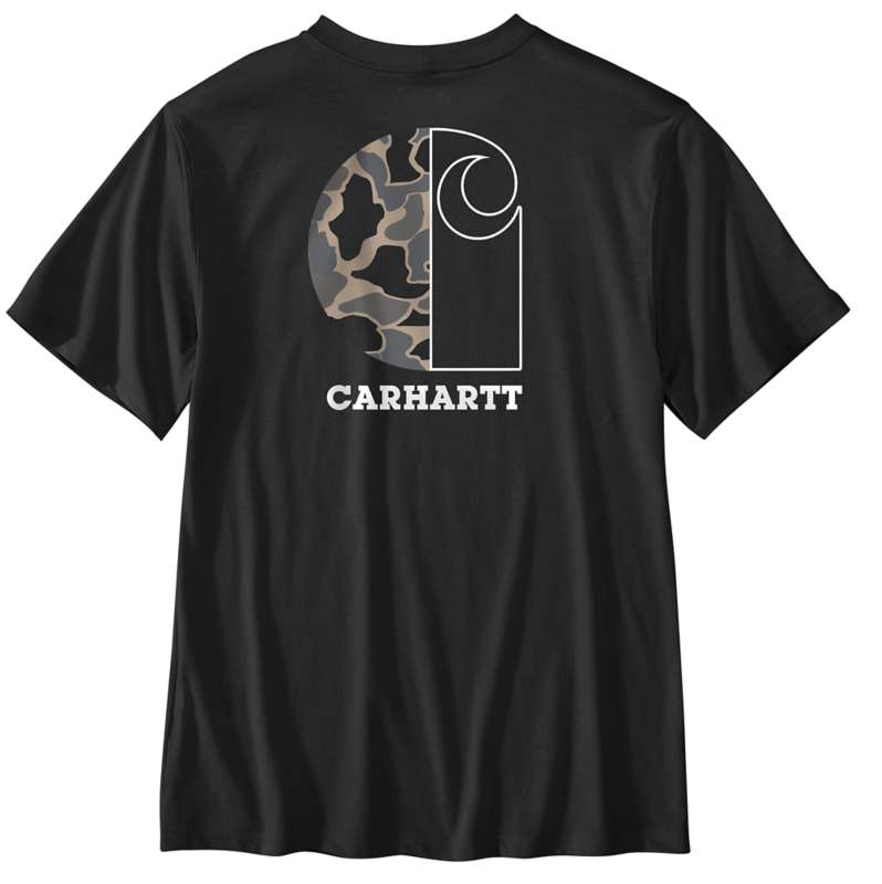 Carhartt  Black Relaxed Fit Lightweight Short-Sleeve Pocket Camo Graphic T-Shirt